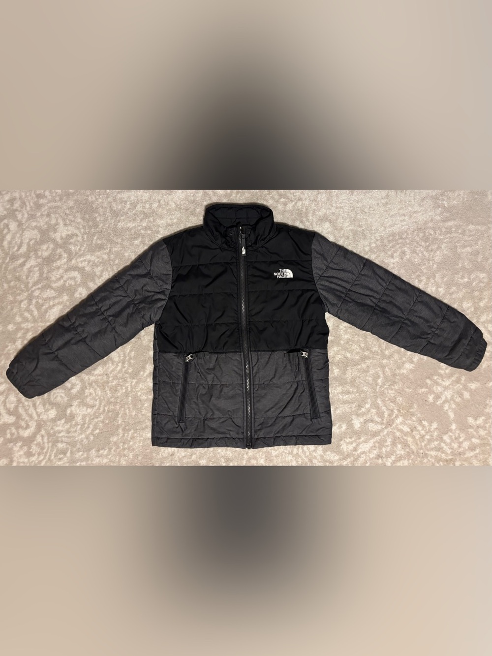 The North Face - Kid Black & Charcoal Grey Insulated Reversible Jacket Size S